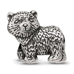 Sterling Silver Reflections Antiqued Bear Bead