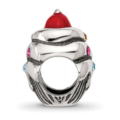 Sterling Silver Reflections Crystal & Enamel Red Cherry Cupcake Bead