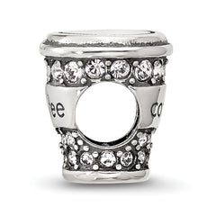 Sterling Silver Reflections Crystal To-Go Coffee Cup Bead