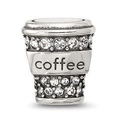 Sterling Silver Reflections Crystal To-Go Coffee Cup Bead