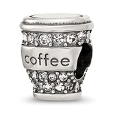 Sterling Silver Reflections Crystal To-Go Coffee Cup Bead