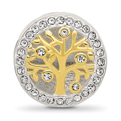 Sterling Silver Reflections Crystal & Gold-tone Family Tree Bead