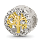 Sterling Silver Reflections Crystal & Gold-tone Family Tree Bead