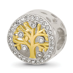 Sterling Silver Reflections Crystal & Gold-tone Family Tree Bead