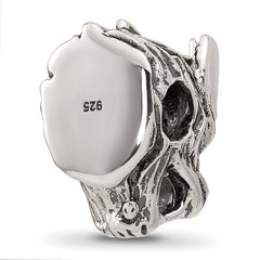 Sterling Silver Textured Dragon Head Bead