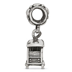 Sterling Silver Polished 3 Wheel Cab Dangle Bead