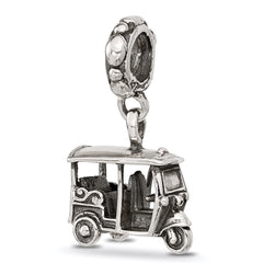 Sterling Silver Polished 3 Wheel Cab Dangle Bead