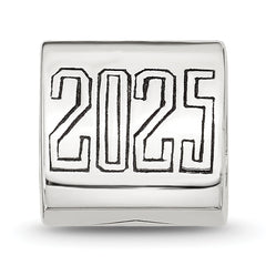 Sterling Silver Polished 2025 Graduation Bead