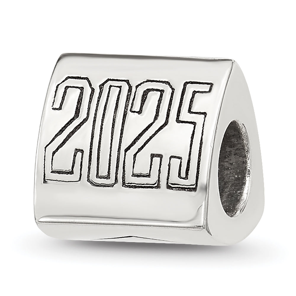 Sterling Silver Polished 2025 Graduation Bead