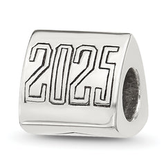 Sterling Silver Polished 2025 Graduation Bead
