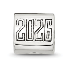 Sterling Silver Polished 2026 Graduation Bead