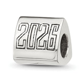Sterling Silver Polished 2026 Graduation Bead