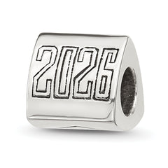 Sterling Silver Polished 2026 Graduation Bead