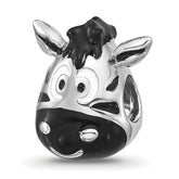 Sterling Silver Reflections Kids Enamel Zebra Face Bead