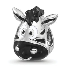 Sterling Silver Reflections Kids Enamel Zebra Face Bead