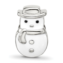 Sterling Silver Reflections Kids Enamel Snowman With Hat Bead