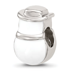 Sterling Silver Reflections Kids Enamel Snowman With Hat Bead
