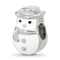 Sterling Silver Reflections Kids Enamel Snowman With Hat Bead