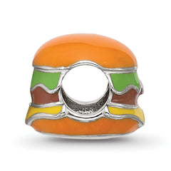 Sterling Silver Reflections Kids Enamel Cheese Burger Bead
