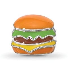 Sterling Silver Reflections Kids Enamel Cheese Burger Bead