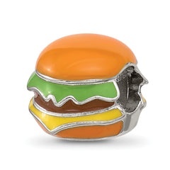 Sterling Silver Reflections Kids Enamel Cheese Burger Bead