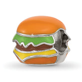 Sterling Silver Reflections Kids Enamel Cheese Burger Bead
