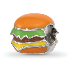 Sterling Silver Reflections Kids Enamel Cheese Burger Bead