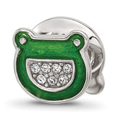Sterling Silver Reflections Enamel Frog With Crystal Bead