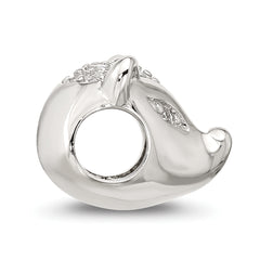 Sterling Silver Reflections CZ Fox Face Bead