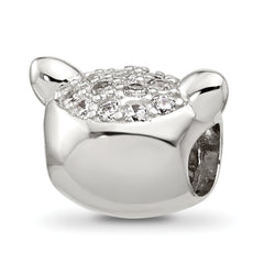 Sterling Silver Reflections CZ Fox Face Bead