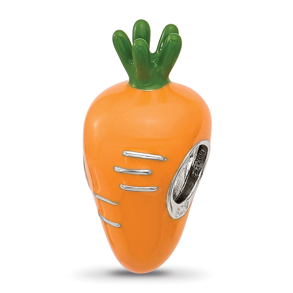 Sterling Silver Reflections Enamel Carrot Bead