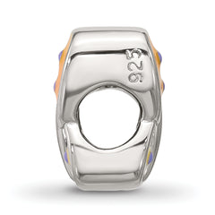 Sterling Silver Reflections Enamel Orange & Yellow Butterfly Bead