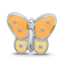 Sterling Silver Reflections Enamel Orange & Yellow Butterfly Bead