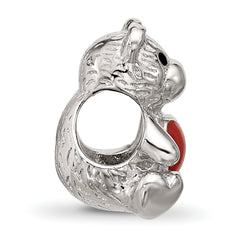 Sterling Silver Reflections Enamel Bear With Red Heart Bead