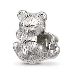 Sterling Silver Reflections Enamel Bear With Red Heart Bead