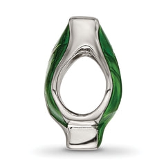 Sterling Silver Reflections Enamel Green Leaf Bead