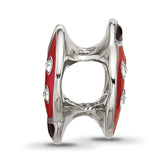 Sterling Silver Reflections Enamel Lady Bug With Crystal Bead