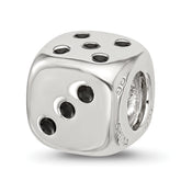 Sterling Silver Reflections Enamel 6 Sided Dice Bead