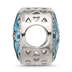 Sterling Silver Reflections Blue Spinel & CZ Snowflake Bead