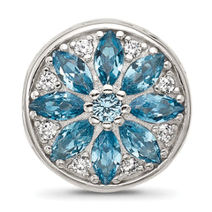 Sterling Silver Reflections Blue Spinel & CZ Snowflake Bead