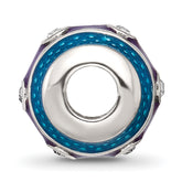 Sterling Silver Reflections Enamel 3 Colored Bead with Crystal Bead
