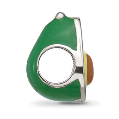 Sterling Silver Reflections Kids Enamel Avacado Half With Pit Bead