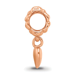 Sterling Silver Reflections Rose Gold-plated Heart Dangle Bead