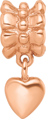 Sterling Silver Reflections Rose Gold-plated Heart Dangle Bead