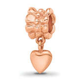 Sterling Silver Reflections Rose Gold-plated Heart Dangle Bead