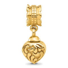 Sterling Silver Reflections Gold-plated Heart Ash Holder Dangle Bead