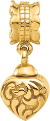 Sterling Silver Reflections Gold-plated Heart Ash Holder Dangle Bead