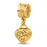 Sterling Silver Reflections Gold-plated Heart Ash Holder Dangle Bead