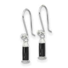 Sterling Silver Reflections Rh-plated Enamel Heart Shepherd Hook Earrings