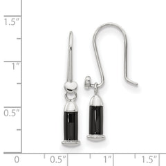 Sterling Silver Reflections Rh-plated Enamel Heart Shepherd Hook Earrings